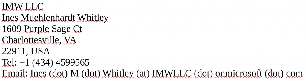 address IMW LLC